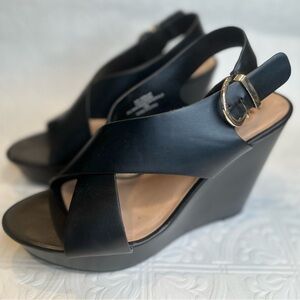 INC International Concepts Black Platform Sandals